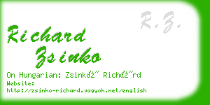 richard zsinko business card